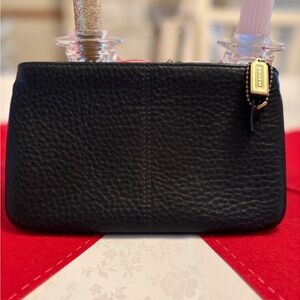 Vintage Coach Sonoma Cosmetic Pouch Black Pebbled Leather